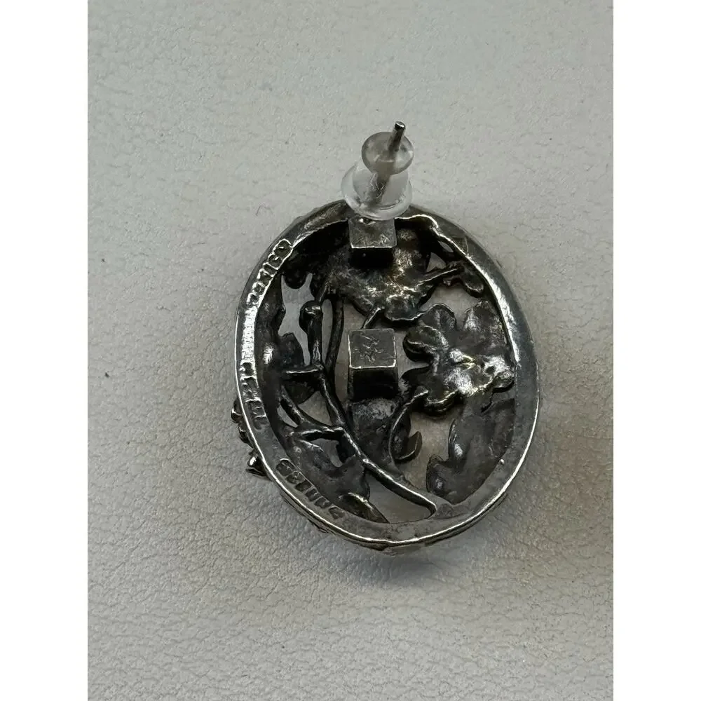 TH-90 Mexico Sterling Silver Pierced Earrings 1.25